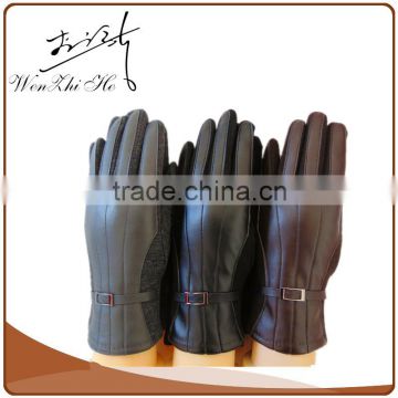 Super Thin Black Perforated Double Palm Leather Work Glove