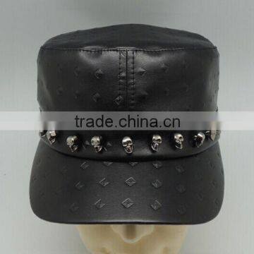 Fashion Punk polyester hook and loop custom flat top hats