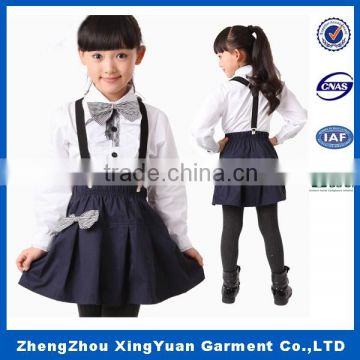 Custom Primary school uniform design for girls with dress shirts and tie