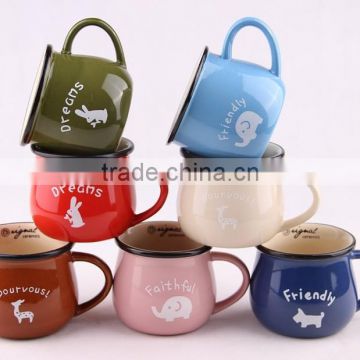 Enamel vintage mug, Coffee Tea Water Enamel Mugs Cups