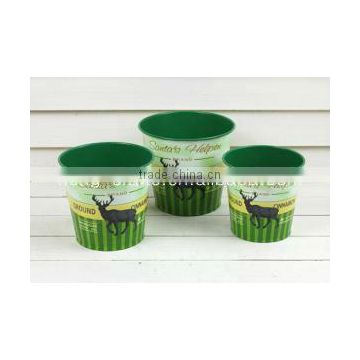 Marks and Spencer audit passed! Cute garden green round small metal flower pot for Christmas decoration