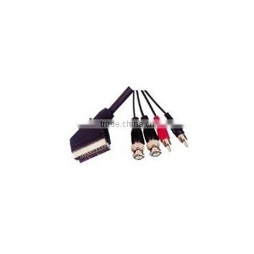 Scart plug to 2rca plug+2 bnc plug cable