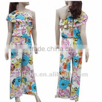 2012 hot selling fashion plus size lady one shoulder jumpsuit