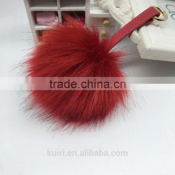 Hot Sales Fashion Faux Fur Hair Ball Keychain Fur Plush HandBag Pendant Charm Soft Ball Car Key Ring For Girls