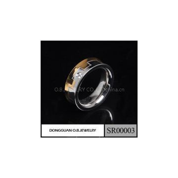 SR0003 Stainless Steel Gold And Silver Finger Men\'s Ring