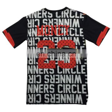 Custom fashion all over print t-shirt The winner circle sprots t-shirts for sublimation