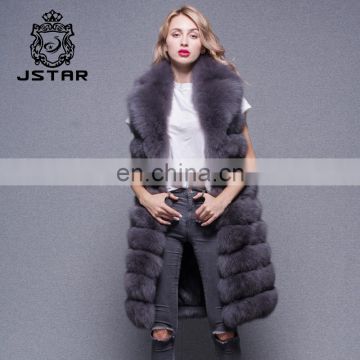 Lapel Fur Vest Female Irregular Fur Gilet Winter Warm Fox Fur Waistcoats
