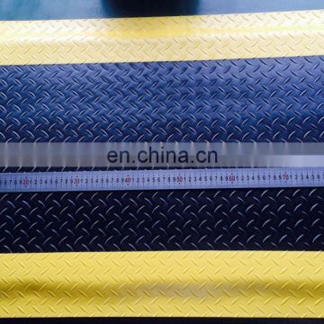 customized 20mm thickness antifatigue floor mat with yellow margin