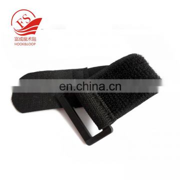 Gold supplier custom logo elastic hook loop strapping with buckle
