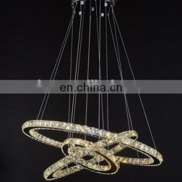 living room restaurant annular LED chandelier crystals Pendant light