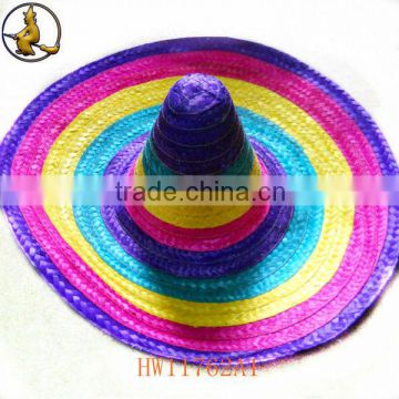 Rainbow Color Sombrero Mexican Straw Hat Party Supply
