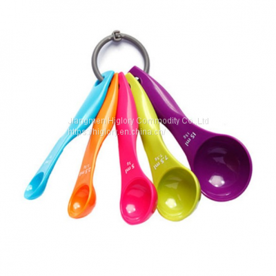 Wholesale 5 Pieces Reusable & Washable Plastic Colorful Measuring Spoon