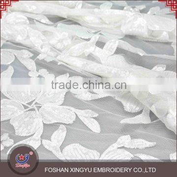 Sale high quality factory latest embroidery designs wholesale sequin 100% polyester mesh fabric