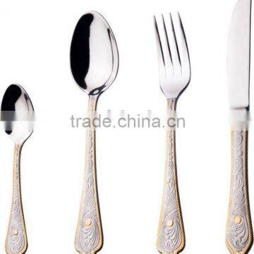 Golden stainless steel cutlery set CT88