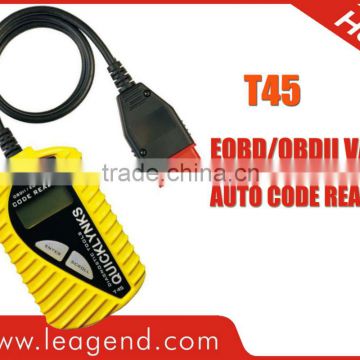 Factory price OBD2/EOBD VAG Code Reader T45 ( multingual ) in yellow Quickly test 4 main systems