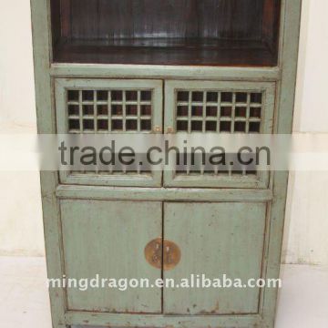 Antique Chinese Blue Wooden Kitchen Cabinet / Cupboard