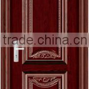 2015 popualr red sandalwood color steel wooden interior cheap doors