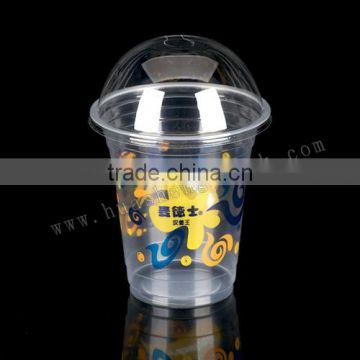 360ml disposable plastic cup with lid, 360ml disposable plastic disposable juice cup with dome lid
