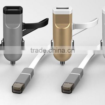 Hot-selling car charger usb with cable for cellphone