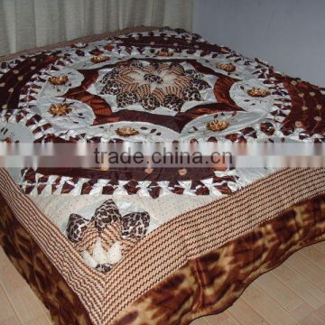 elegant handicraft quilted bed cover