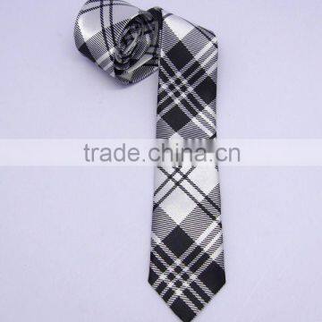 100%polyester checkered pattern mens neck ties