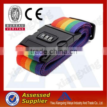 Customized logo travel luggage belt with 3-Dial combination lock