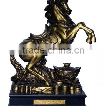 horse0613BL Wholesale bronze running resin crafts horse/ mascot high end business gifts