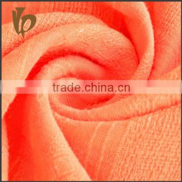jacquard orange linen cotton fabric