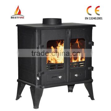 Cast iron stove with boiler