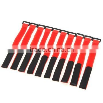 10Pcs 30cm Magic Tape Strap Strap Antiskid for Lipo Battery of RC Aircraft Vehicle Boat (red)