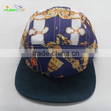 Sublimation printed jewelry pattern Custom made 5 panel camp cap hat