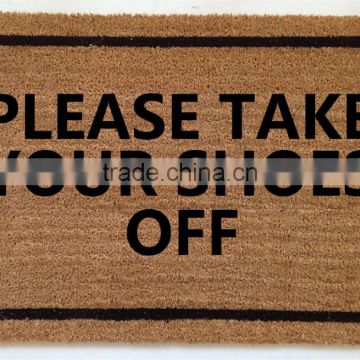 Coir Fiber Printed Please Take Your Shoes Off Doormat
