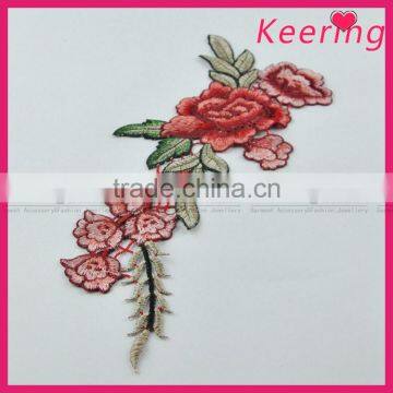 Flower embroidery patch custom design for clothing WEF-017