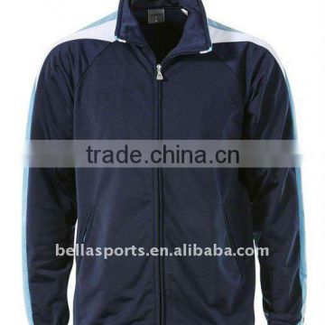 High quality OEM navy athletic tricot tracksuits,customized sportswear jogging wear,running training set with red piping