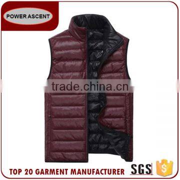 Popular Lightweight Fake Down Reversiable Vest For Man