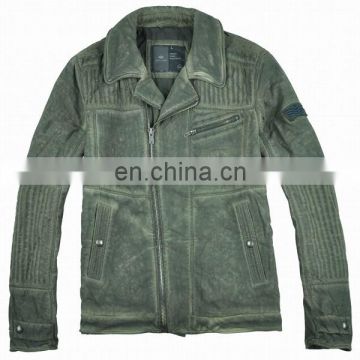 2016 new model green color washed cotton jacket for men