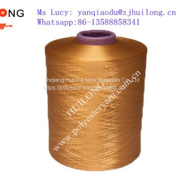 Dope dyed Polyester dty him yarn 150/48 for warp    ,GRS certificate