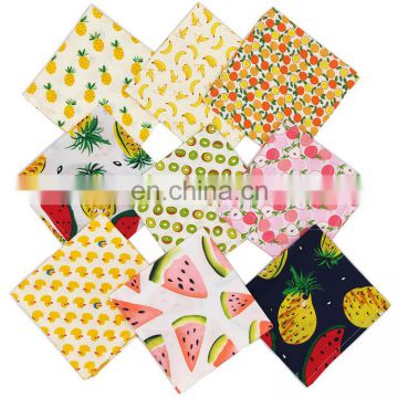 Fruits series printing large dog triangle bandanas for pets