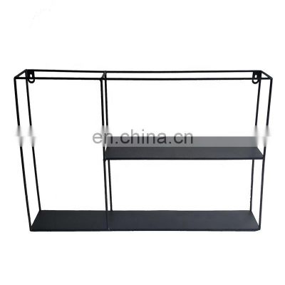 Hot sale European simple style display decorative black garden metal wire wall hanging decorative shelf planter stand