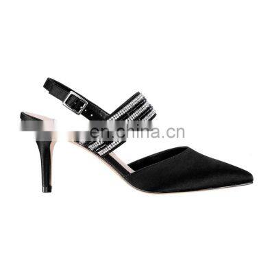 ladies decorated Factory supplier pointed-toe stiletto low price high heel pumps cheap sandal shoes