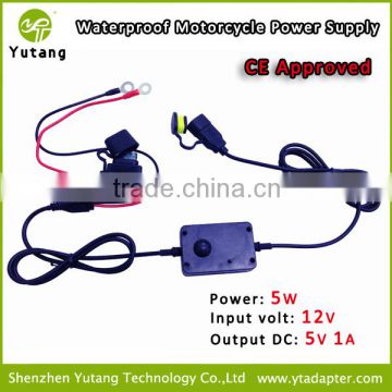 12-24v DC USB 5v 1A/2A connect with motorcycle charging mobile slim
