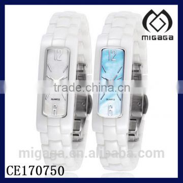 fashion thin band zirconia ceramics wristwatches for women*zirconia ceramics wristwatches
