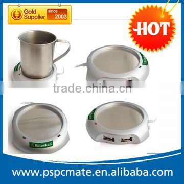 Cheap USB Mug Heater Cofee Tee Cup Warmer with Usb Hub as Christmas Gift