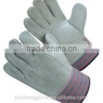 JS102CBSAC Cow Split Cotton Back Leather Glove,Safety Glove, leather working gloves