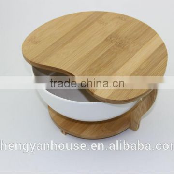 factory fruit bowl with bamboo stand