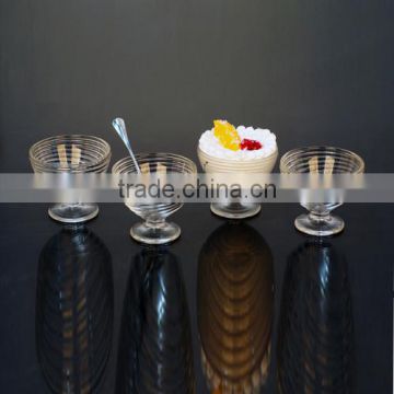 nice 4pcs crystal glass ice cream bowl for supermarket and kitchenware