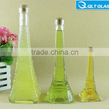 Factory supply high quality glass eiffel tower bottle wholesale