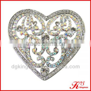 Fashion Crystal Heart Brooch For Party