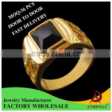 ATHENAA Good Quality Brass Hot Selling Handsome Men's Ring 18k Gold Jewelry Wholesale