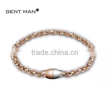 18K Rose Gold Plated Chain Fashion Stainless Steel Men's Necklace